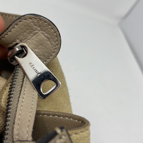 AUTHENTIC CELINE Hand Bag Beige Leather suede - Picture 8 of 16